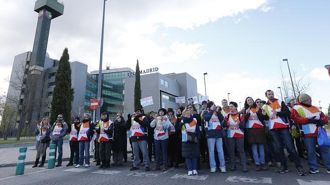 Trabajadores de Telemadrid protestando por el ERE de 2014