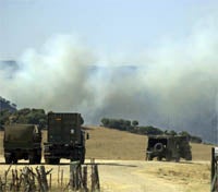 Controlado el incendio que se declaró en el recinto militar de Barbate