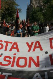 Manifestación de los trabajadores de Aussa por la admisión de sus compañeros
