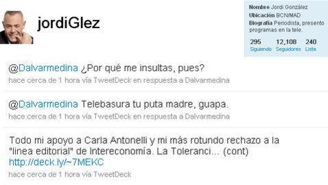 Jordi González insulta a una twittera
