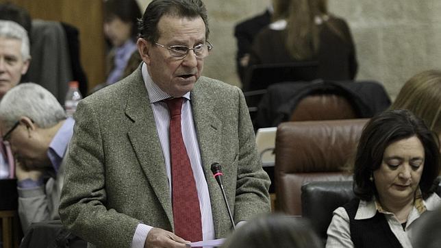 Emilio Llera, durante un reciente Pleno del Parlamento andaluz