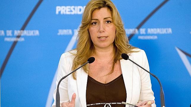 Susana Díaz, mano derecha de Griñán, durante una rueda de prensa
