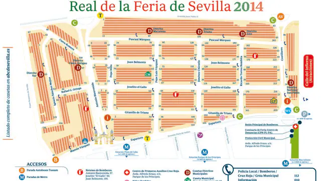 Feria de Sevilla 2014: Listado de casetas en el real