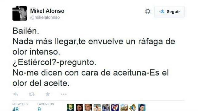 El hermano de Xabi Alonso tuitea que el aceite de oliva le huele a estiércol