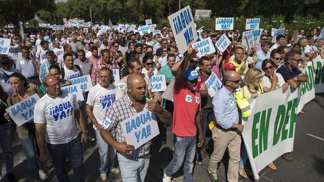 Miles de regantes reclaman en Sevilla el trasvase de agua al entorno de Doñana