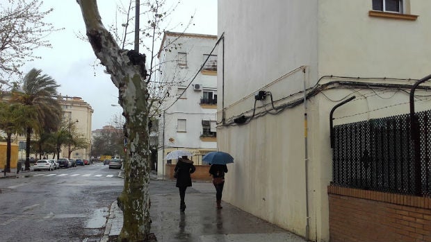 Dos personas transitan por la Constancia