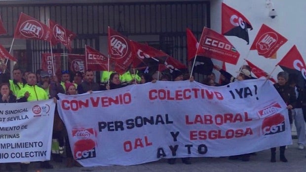 Una de las movilizaciones llevadas a cabo por la plantilla