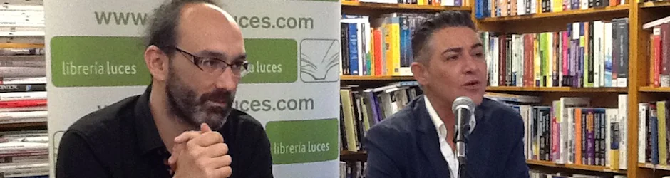 Joaquín Campos durante la presentación en Málaga junto a Ángel Garó