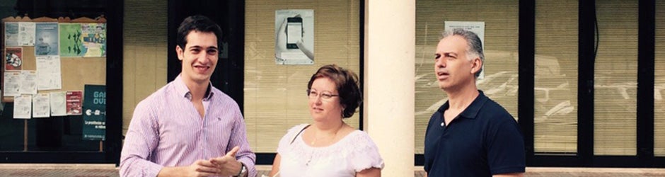 Luis Paniagua, Carmen Espada -la actual portavoz del grupo- y Luis Gómez, concejales del PP nazareno