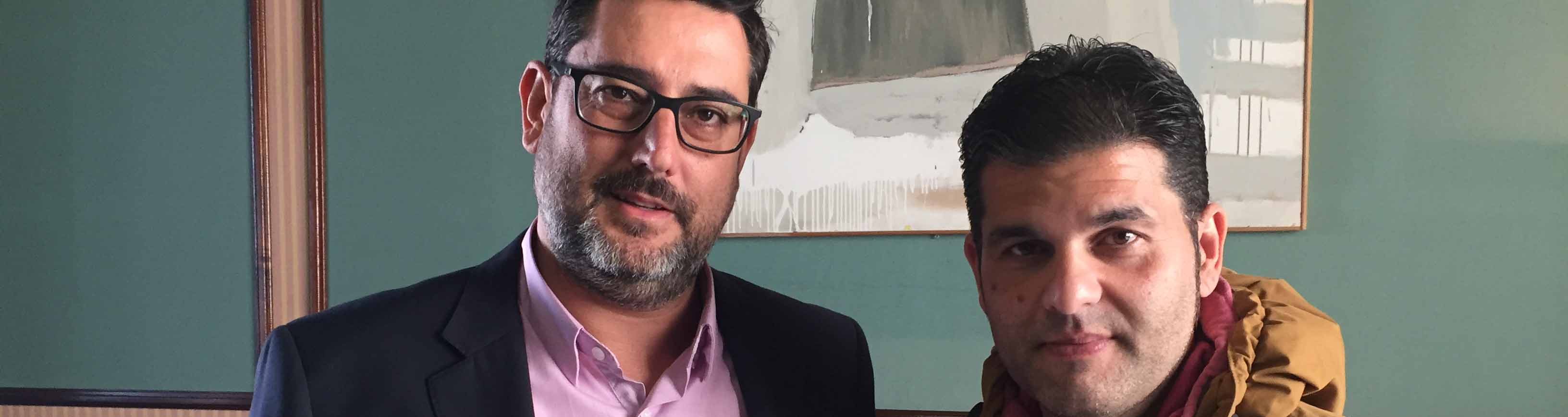 José María Villalobos y Gaspar Vargas Fernández, representante de la familia de Perrate