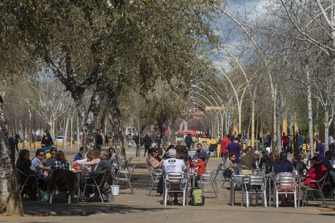 Veladores en la Alameda de Hércules. 