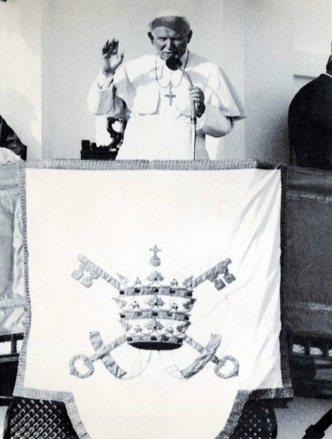 El Papa Juan Pablo II pronunció un discurso en la aldea almonteña en su visita en 1993