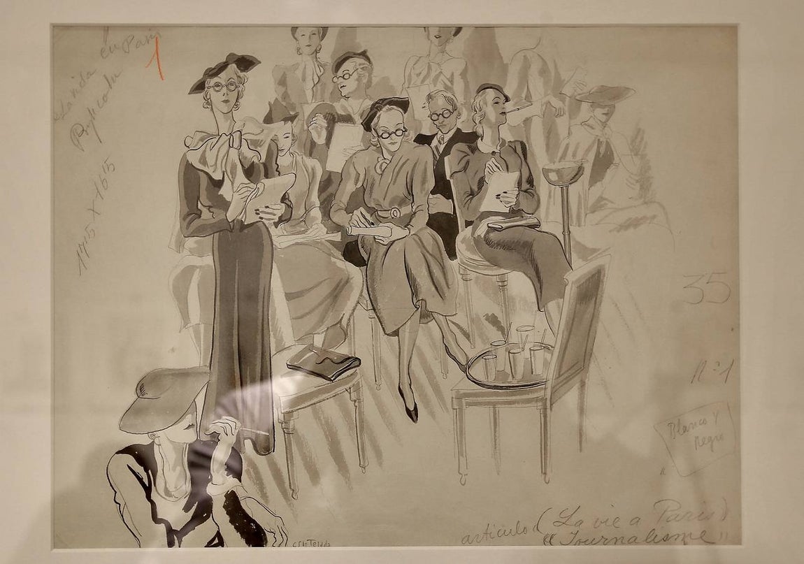 La muestra presenta piezas procedentes del Museo ABC y que están reunidas bajo el epígrafe «Crónicas de París»