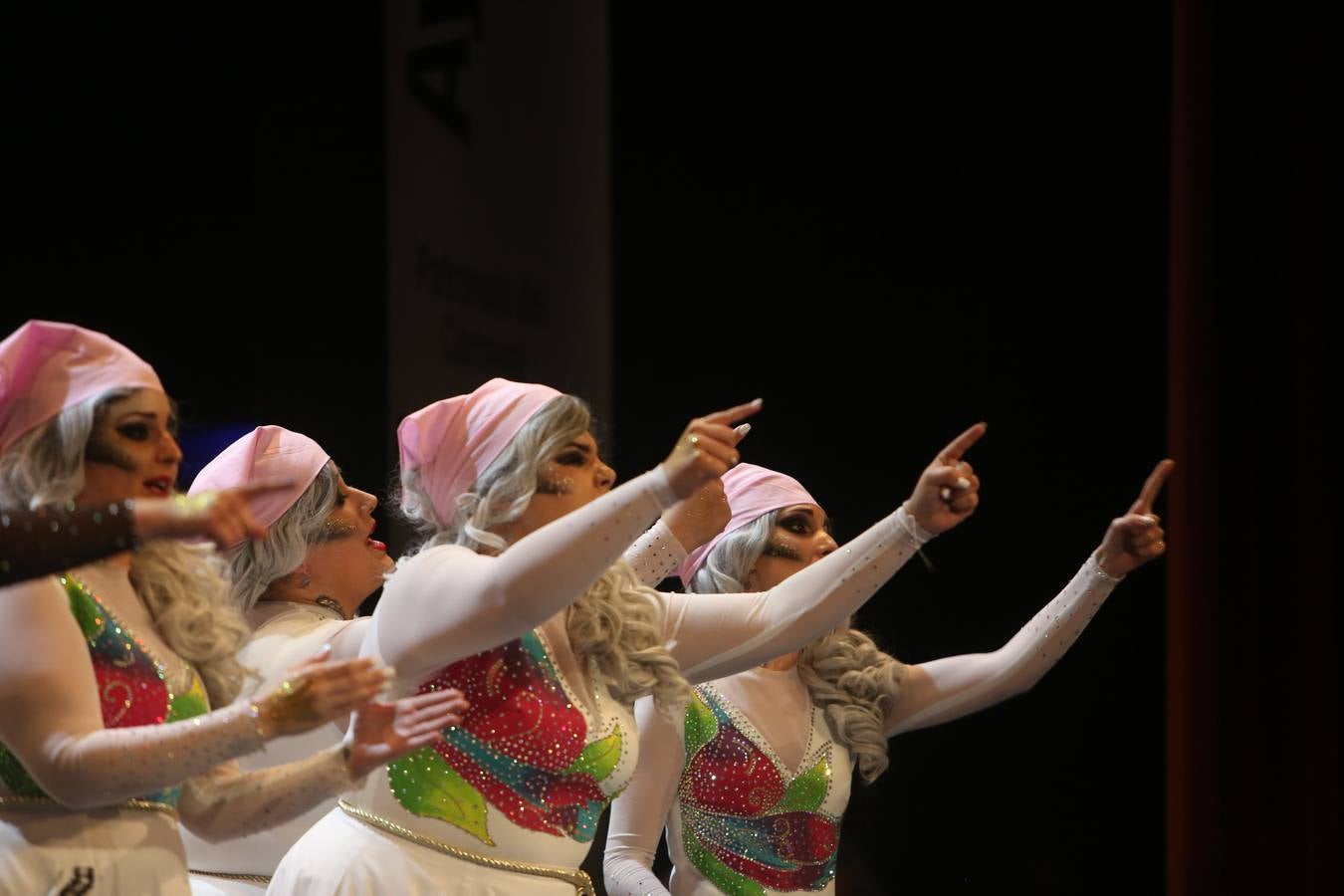 Carnaval de Cádiz 2018: actuación de la comparsa «En blanco y negro»