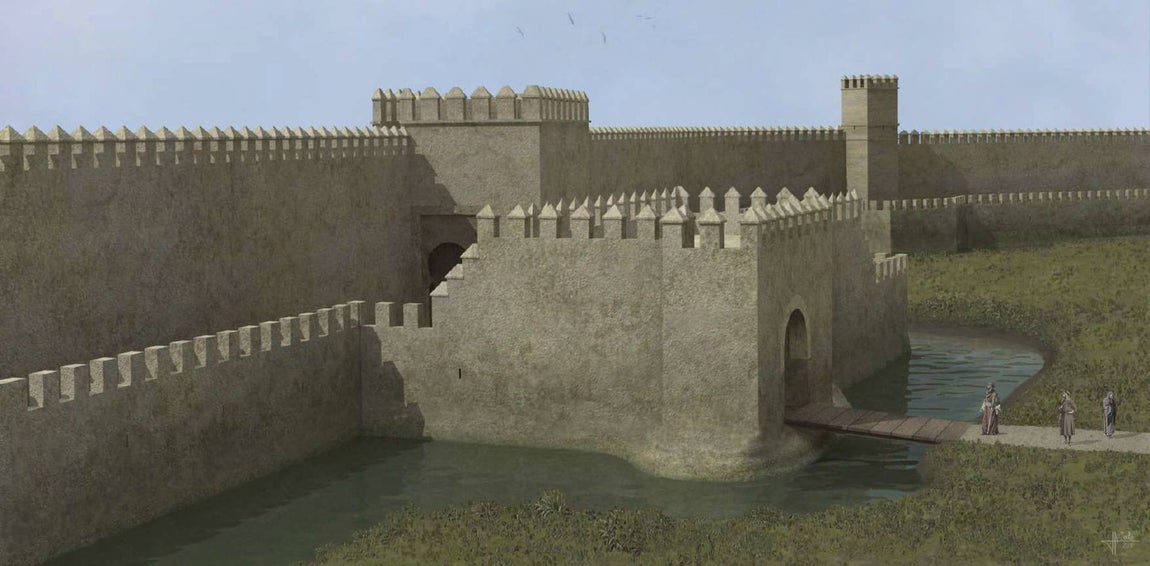 En imágenes, el proyecto de restauración de la muralla de la Macarena y su situación actual