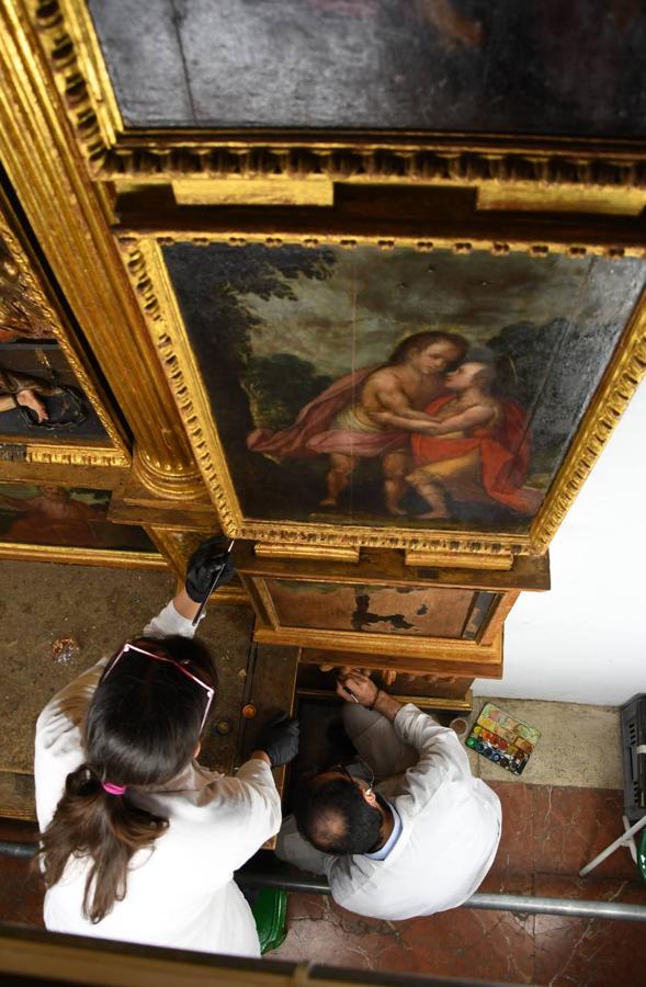 En imágenes, la restauración del retablo de San Juan Bautista de la Anunciación
