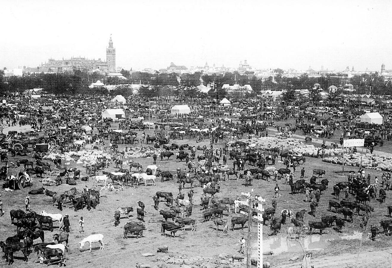 El Prado de San Sebastián durante la Feria de Abril de Sevilla de 1915