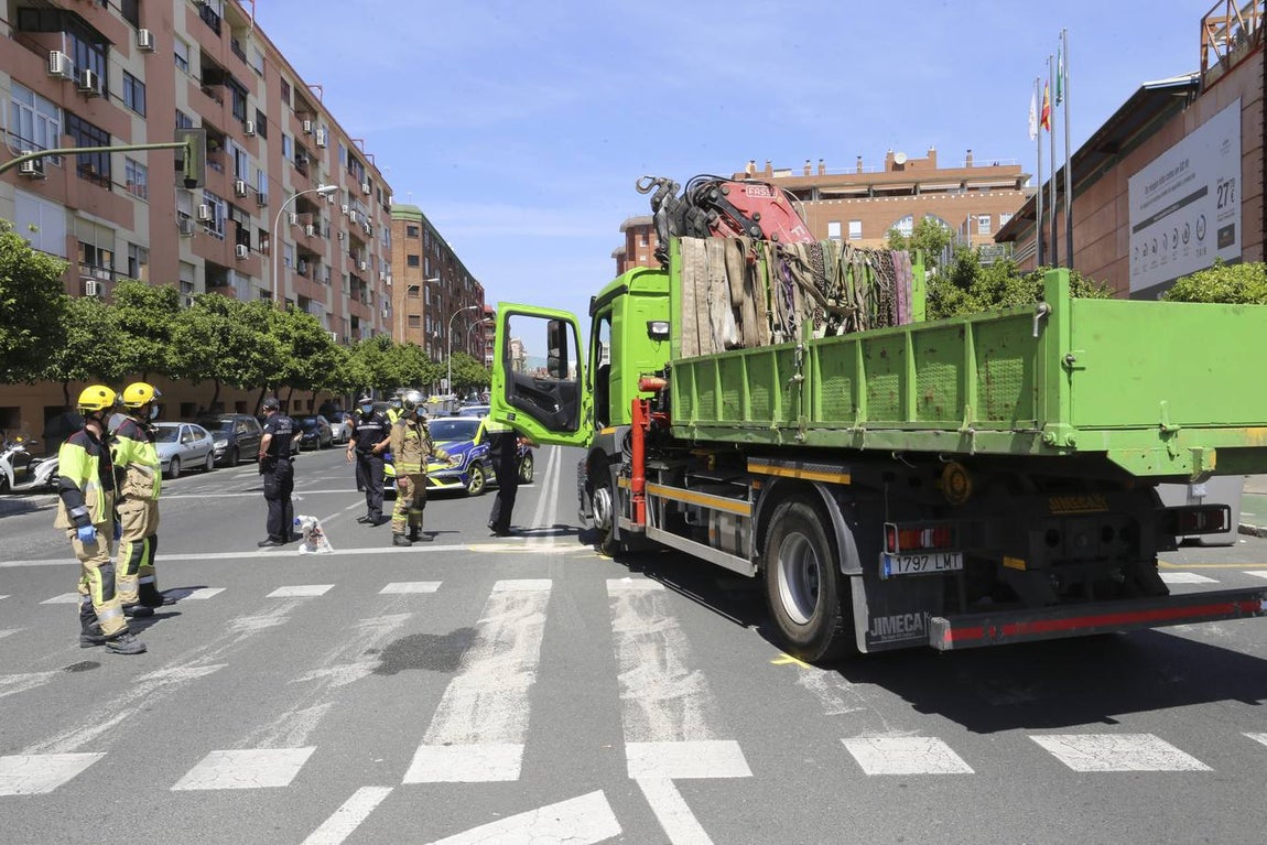 Miembros de los servicios de emergencias en el lugar del atropello
