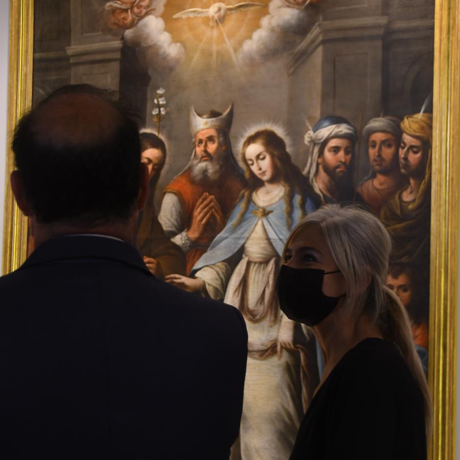 Imágenes de la presentación de la restauración de la pintura de Murillo en el Gran Poder