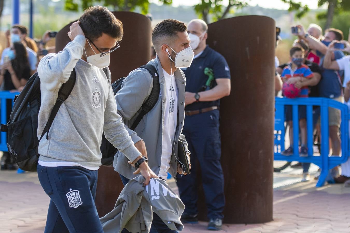 Llegada de la selección española al hotel de concentración en Sevilla
