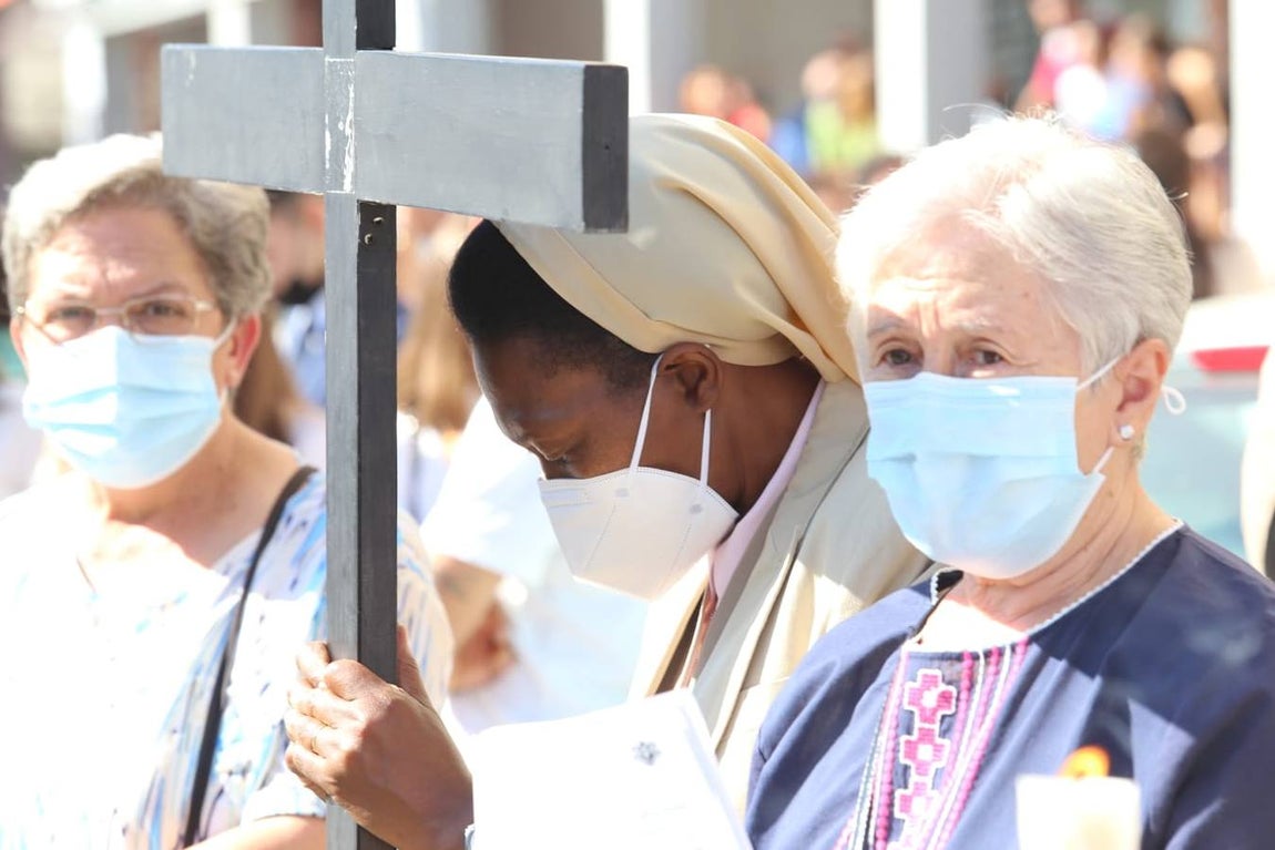 La histórica imagen del Gran Poder frente a la mezquita de Amate