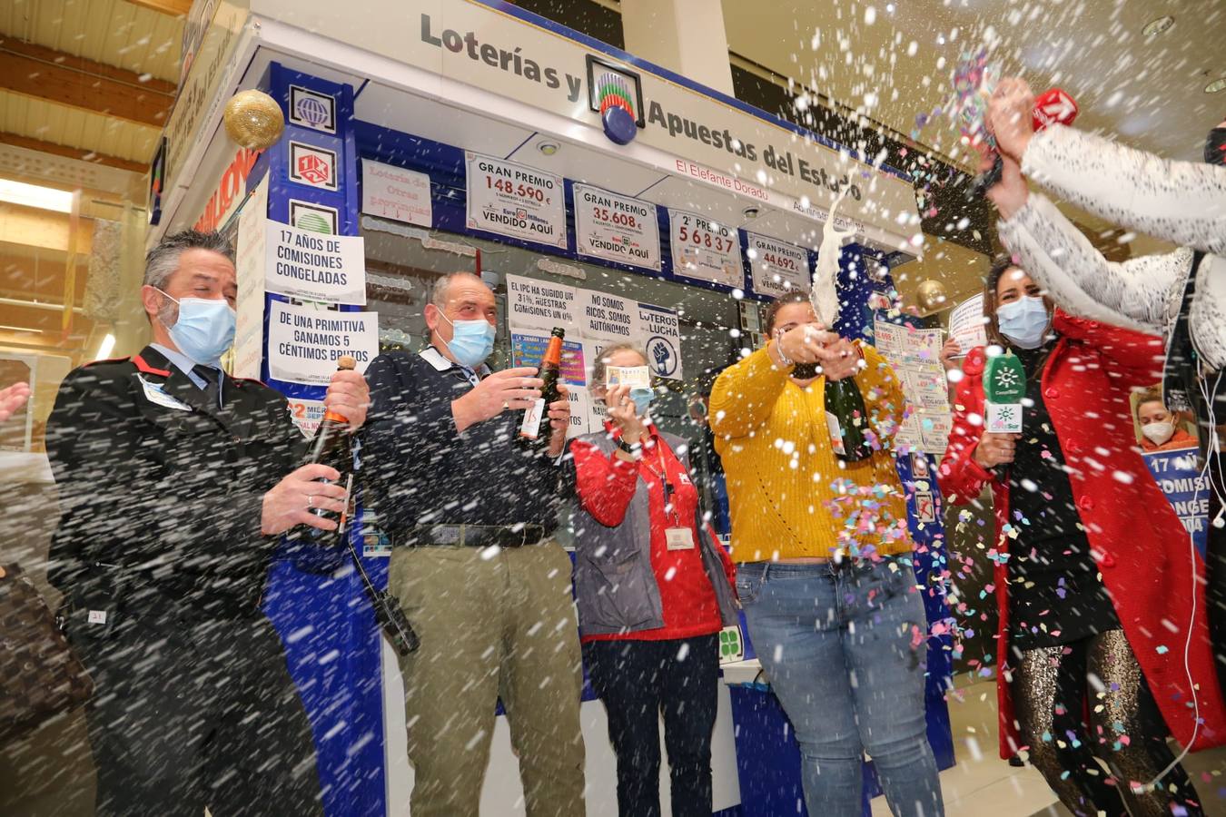 El 42833, el cuarto premio de la Lotería de Navidad 2021, deja tres millones de euros en Sevilla