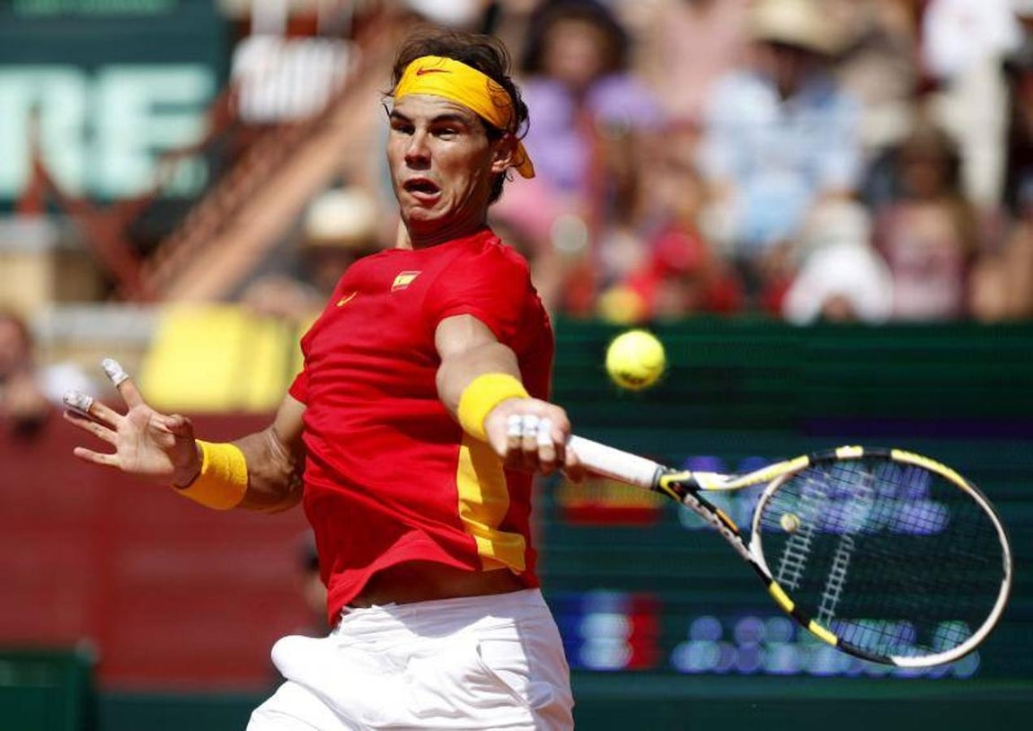 Rafa Nadal en la Copa Davis de 2011 en Córdoba, en imágenes