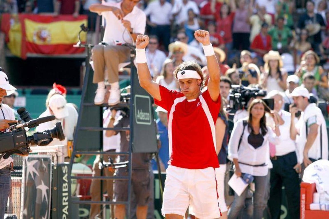 Rafa Nadal en la Copa Davis de 2011 en Córdoba, en imágenes