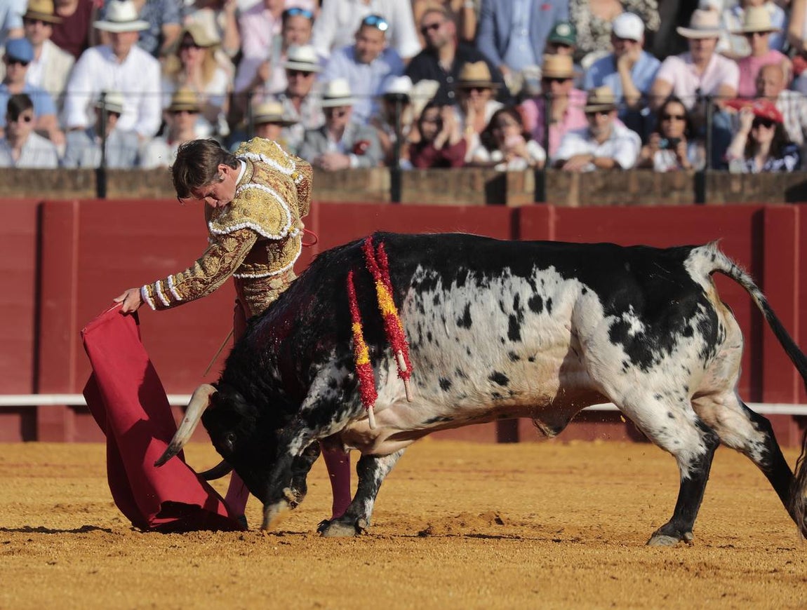Corrida del sábado de farolillos de 2022 en la plaza de toros de Sevilla. RAÚL DOBLADO