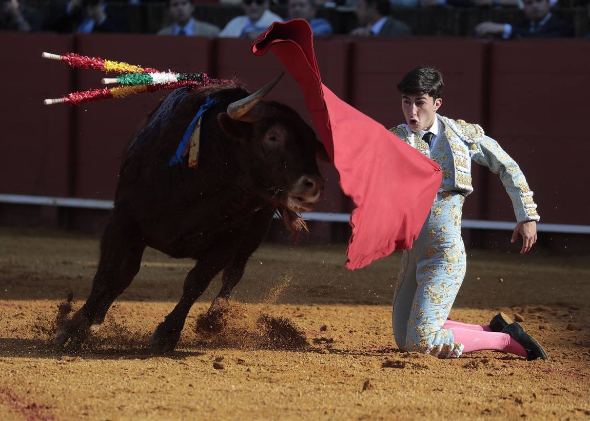 Corrida del sábado de farolillos de 2022 en la plaza de toros de Sevilla. RAÚL DOBLADO