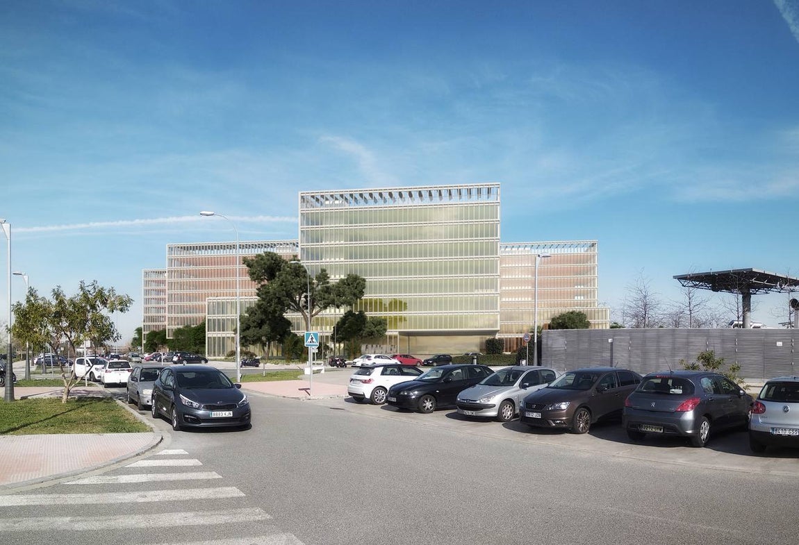 Recreaciones de la futura Ciudad de la Justicia de Sevilla