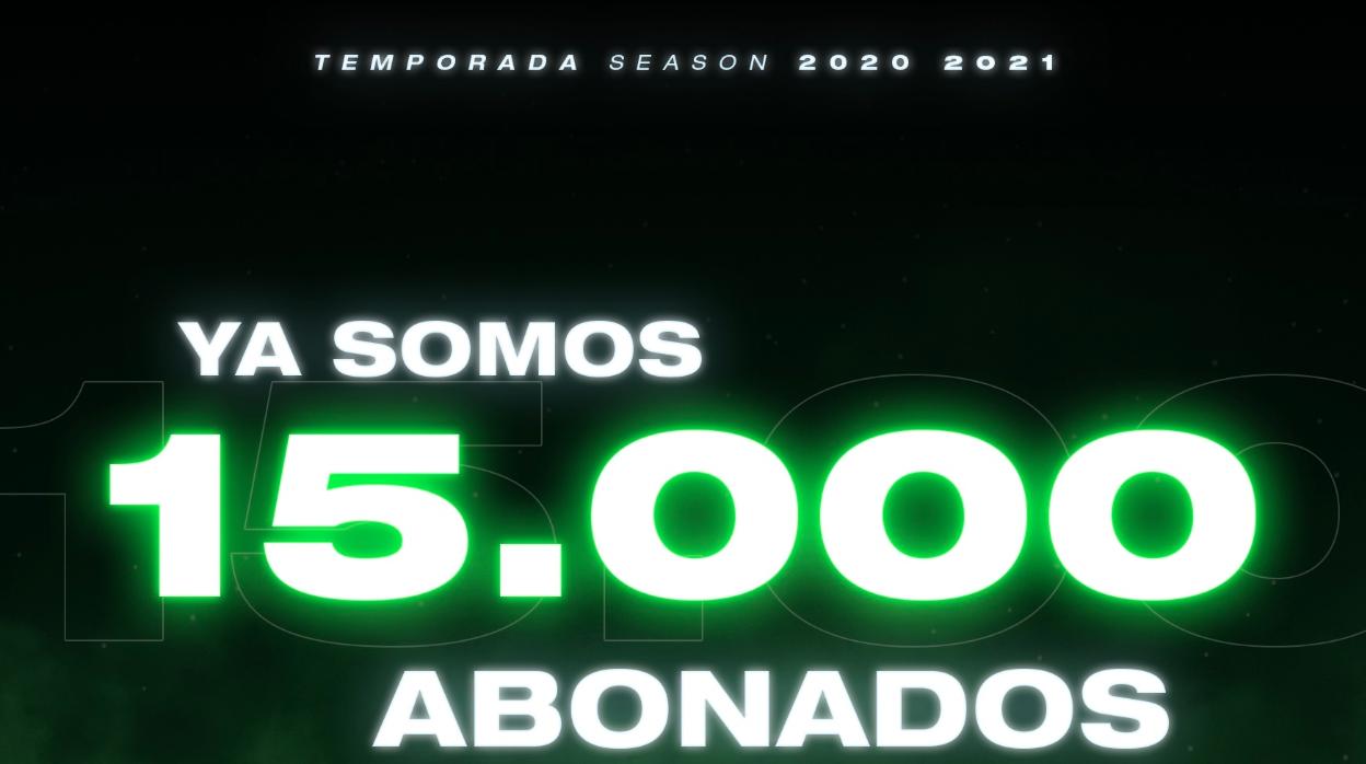 El Betis anuncia que ya se ha alcanzado la cifra de 15.000 abonados