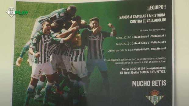 Los mensajes motivacionales del Betis para ganar al Valladolid