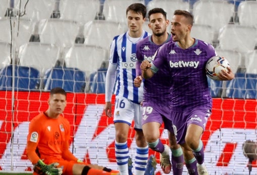 Canales, tras marcar el primer gol del Betis en San Sebastián