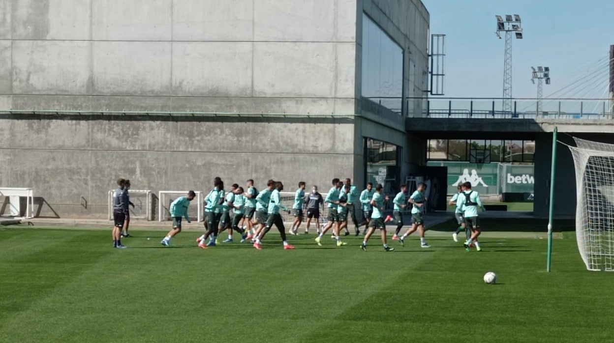 Los jugadores del Real Betis siguen ejercitándose pensando en el duelo ante el Levante UD