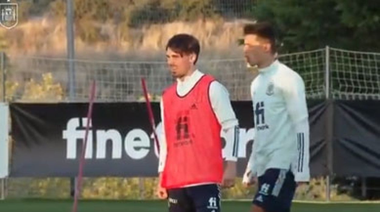 Rodri, durante el entrenamiento de ayer con la selección española sub 21