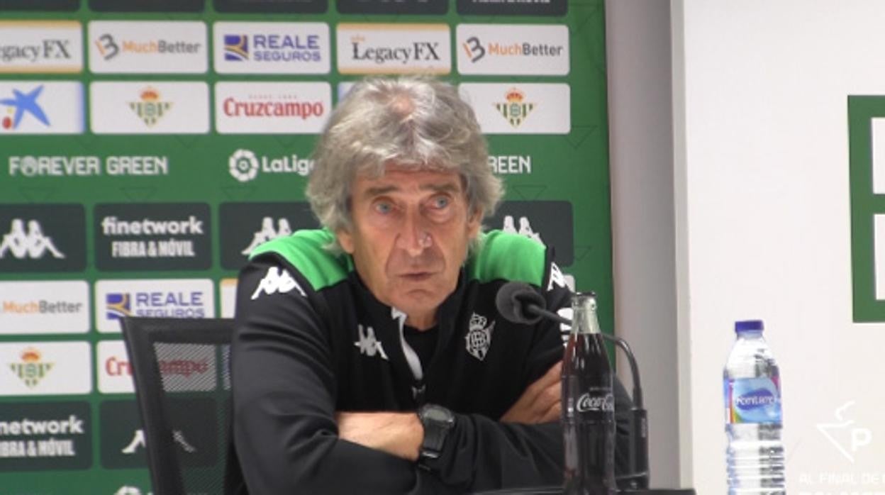 Manuel Pellegrini durante la rueda de prensa previa al choque ante el CF Talavera de la Reina