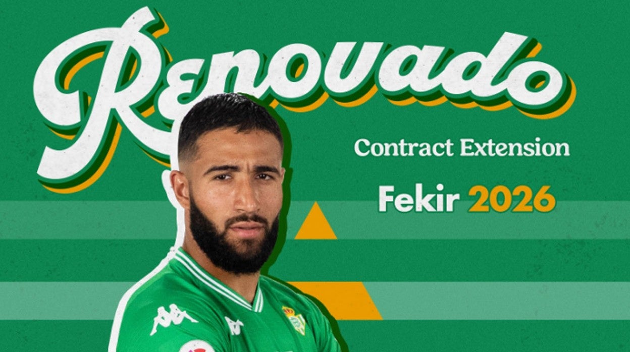 Imagen con la que el Real Betis ha anunciado la renovación de Fekir hasta el 2026
