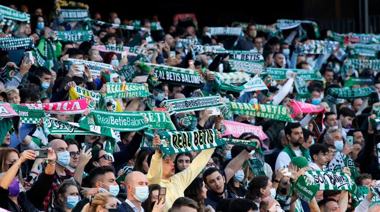 Imagen de la afición del Real Betis durante un partido de la presente temporada