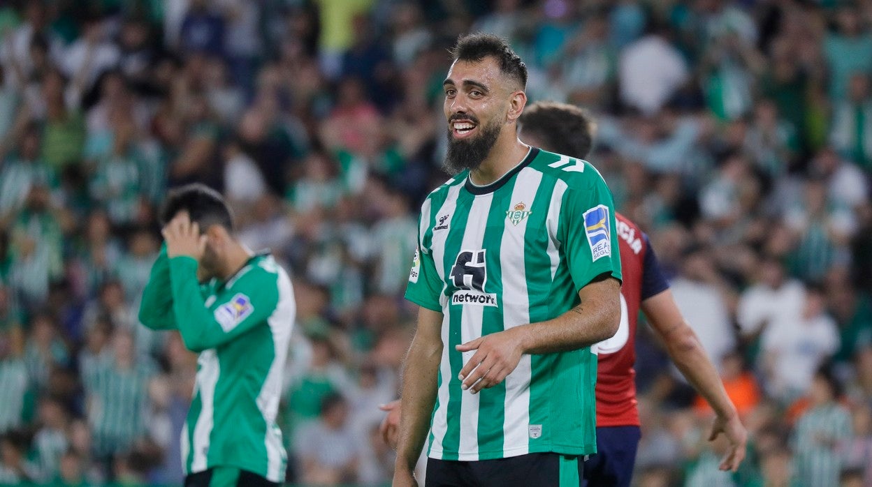 Borja Iglesias, durante el partido de hoy