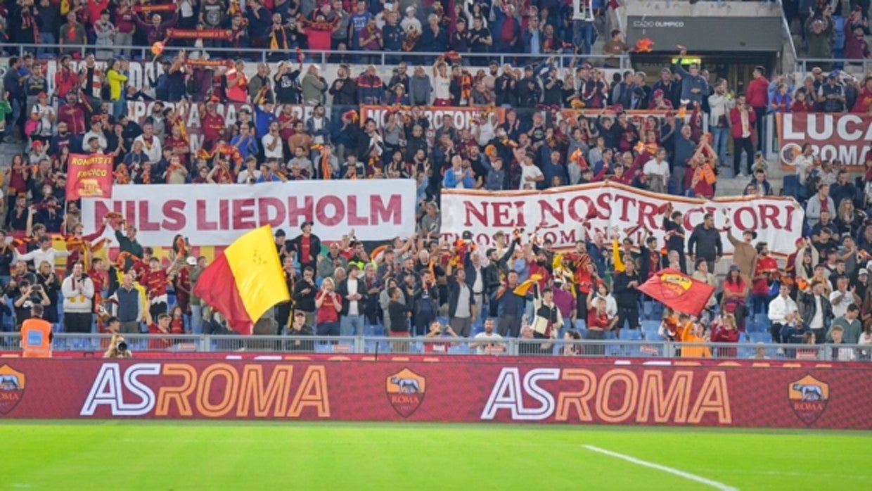 Los aficionados de la Roma, en un partido reciente