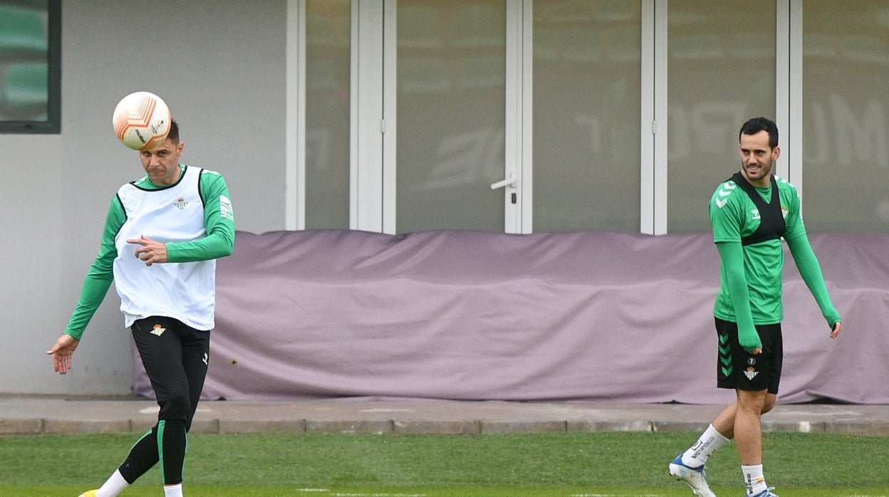 Joaquín y Juanmi, durante un entrenamiento