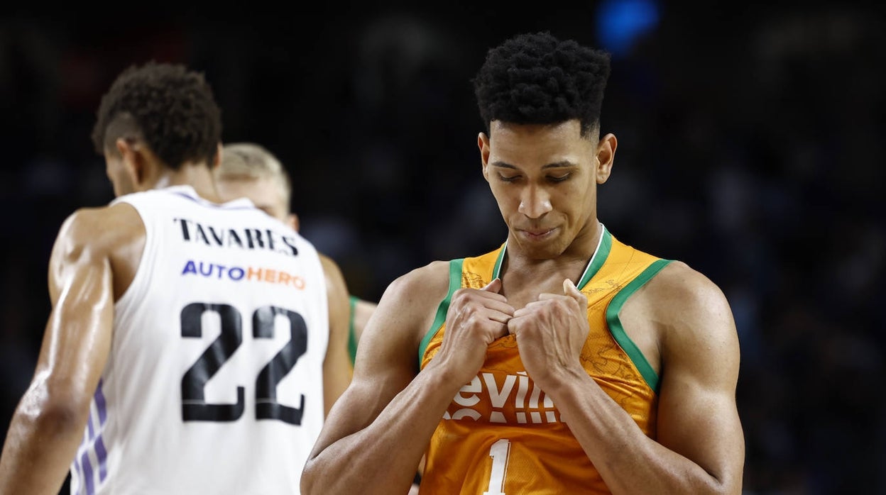 Tyson Pérez, en el Real Madrid - Real Betis Baloncesto en el WiZink Center