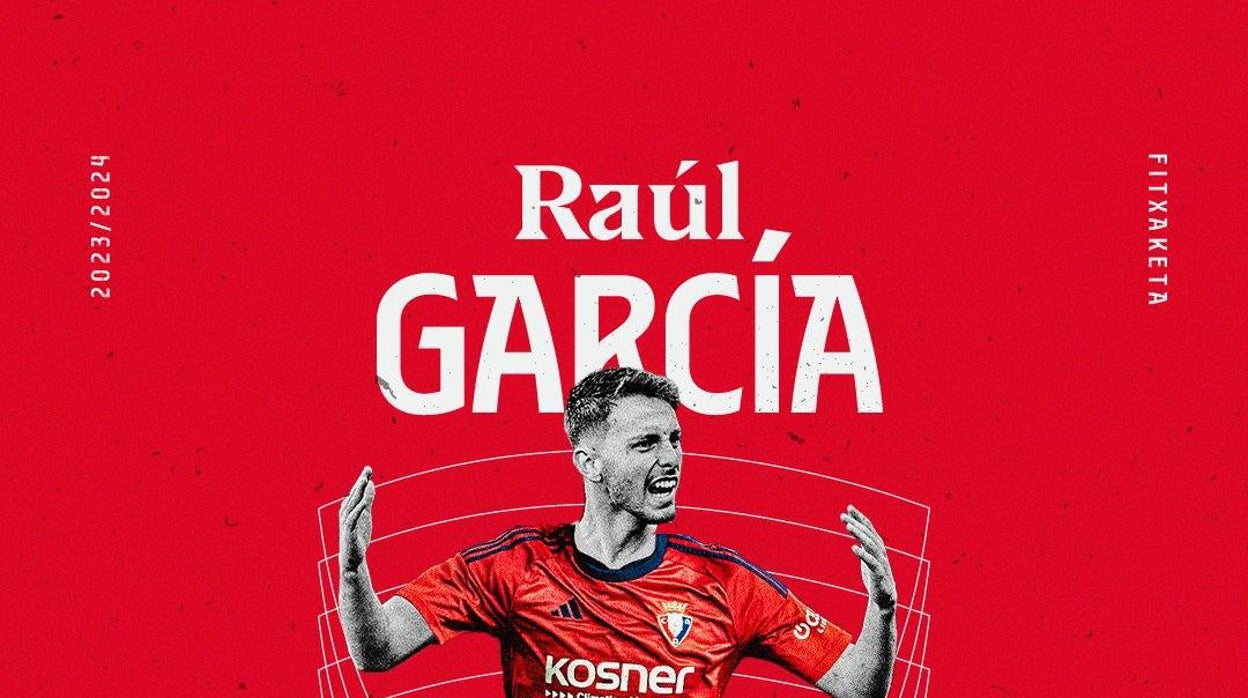 Montaje del Osasuna con Raúl vestido con la camiseta del equipo navarro