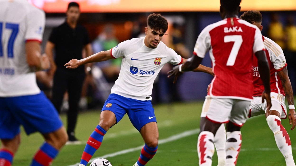 Ez Abde, con la camiseta del Barcelona en el amistoso de la pasada pretemporada ante el Arsenal