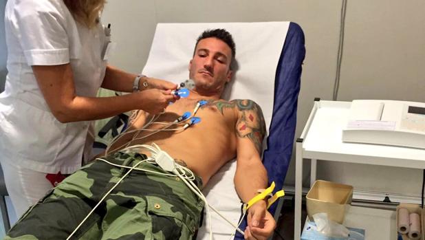 Piovaccari, durante el reconocimiento médico