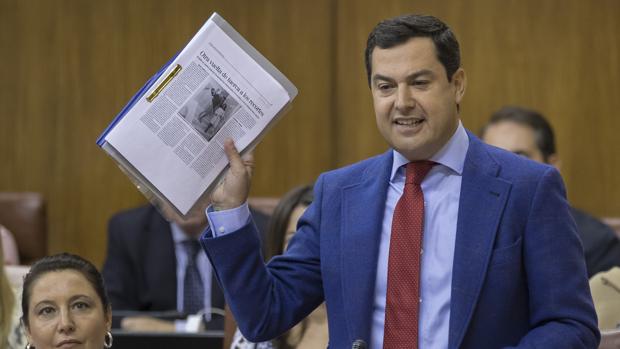 El portavoz del grupo parlamentario del PP, Juanma Moreno