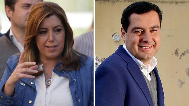 Los líderes políticos andaluces, Susana Díaz (PSOE) y Juanma Moreno (PP)