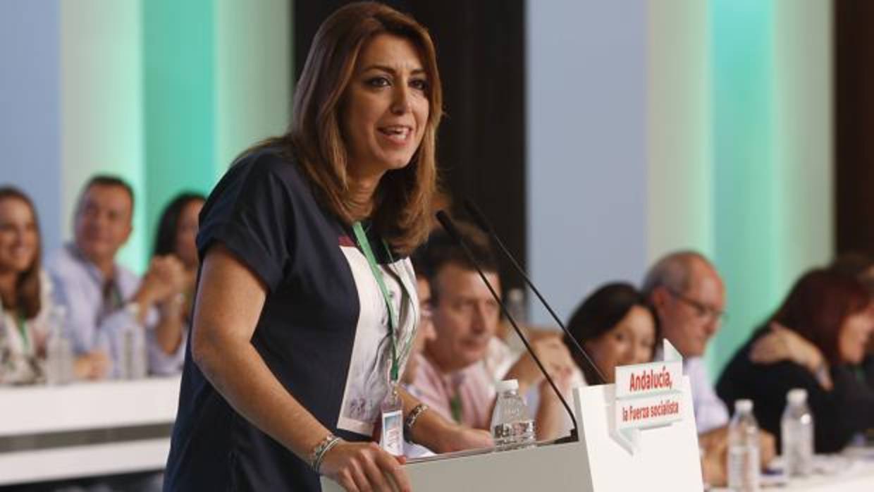 Susana Díaz, durante su inttervención en el congreso del PSOE-A