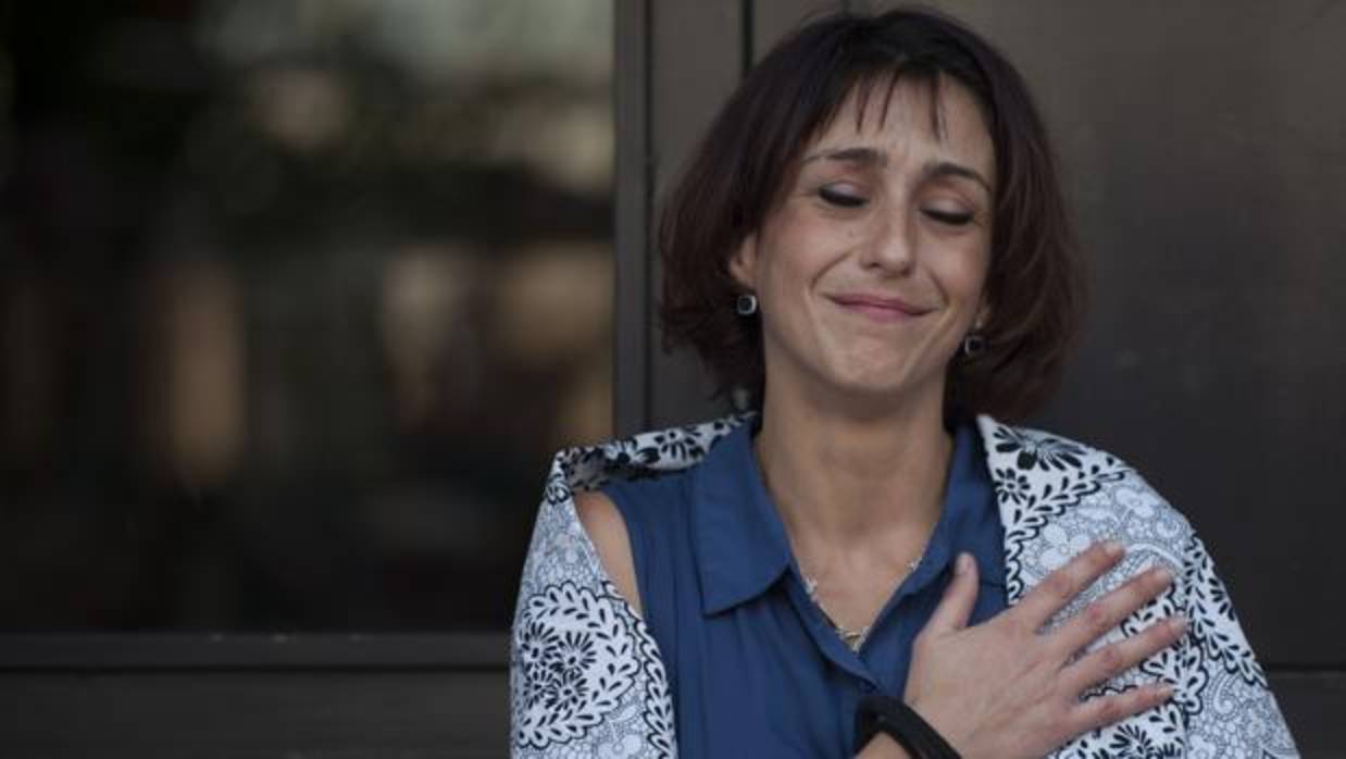 Juana Rivas a su salida del Juzgado de Guiardia de Granada el 22 de agosto